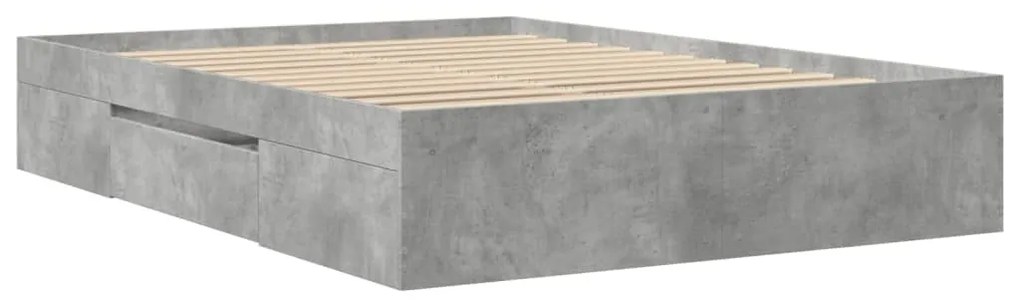 Estrutura de cama 140x200 cm derivados de madeira cinza cimento