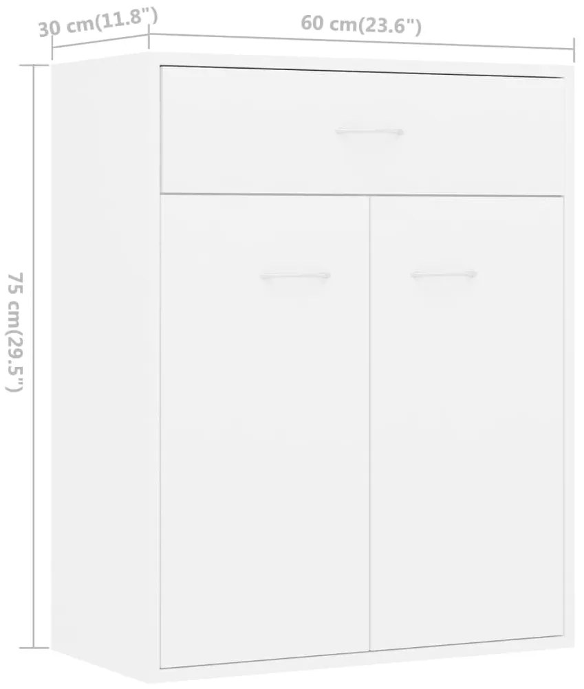 Aparador 60x30x75 cm contraplacado branco