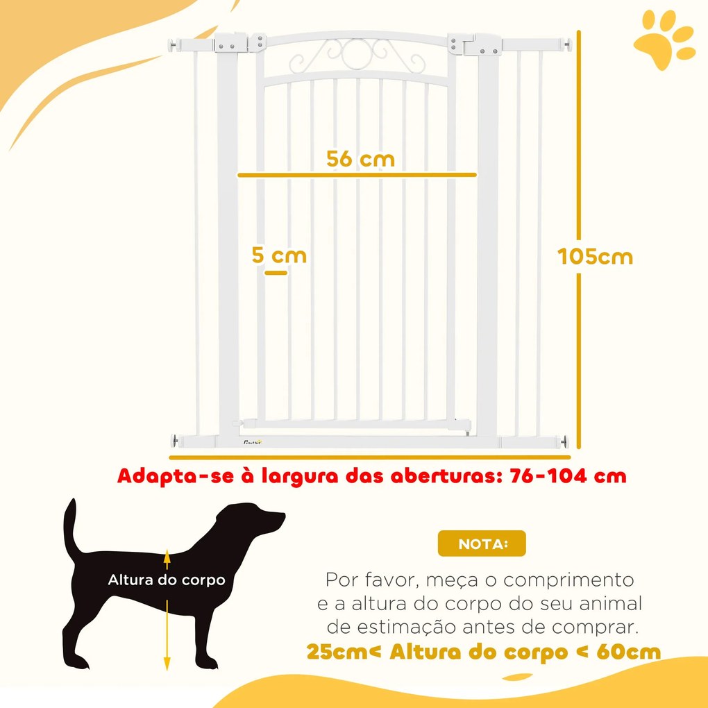 PawHut Barreira de Segurança para Cães Extensível 76-102 cm Barreira p