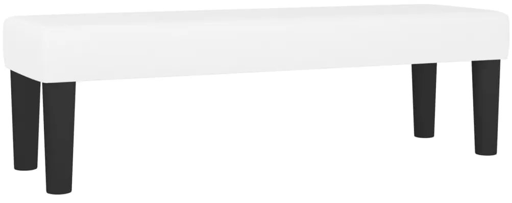 Cama com molas/colchão 140x190 cm couro artificial branco