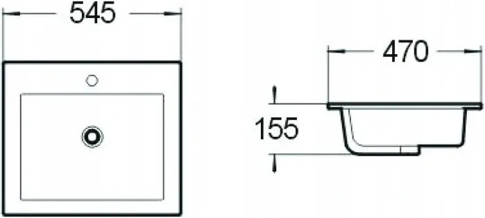 Mexen Salma lavatório embutido no balcão 54 x 47 cm, branco - 25395400