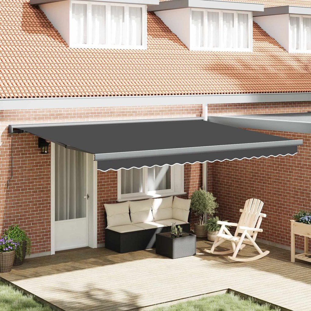 vidaXL Toldo Retrátil Antracite e Cinza 400 × 300 cm Lona e Alumínio