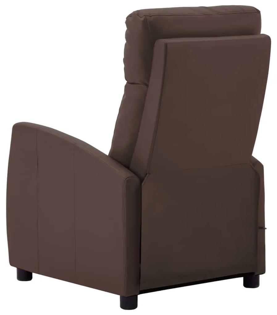 Cadeira de massagens couro artificial castanho