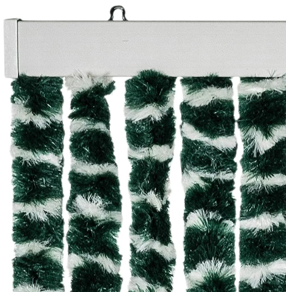 Cortina anti-insetos 100x200 cm chenille verde e branco
