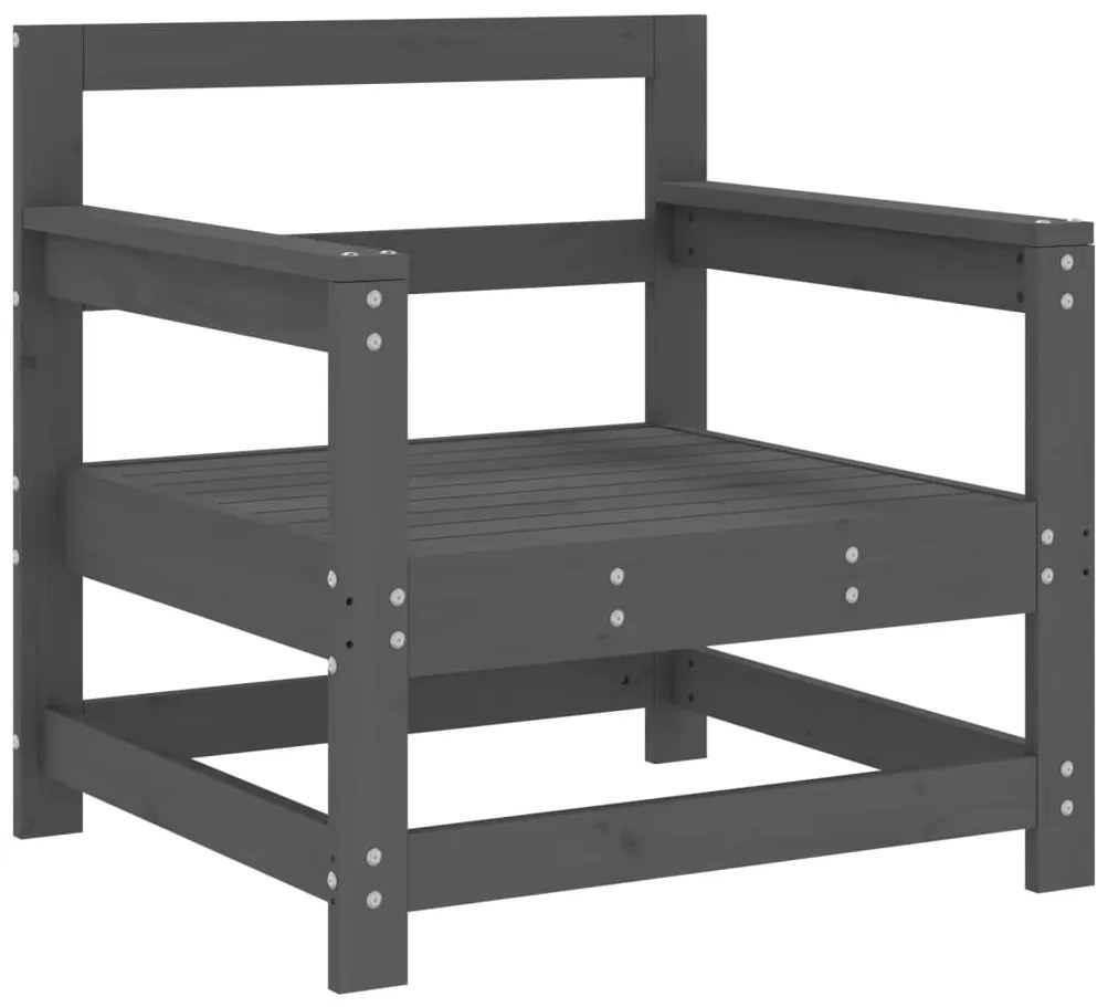 Cadeiras de jardim 2 pcs madeira de pinho maciça cinzento