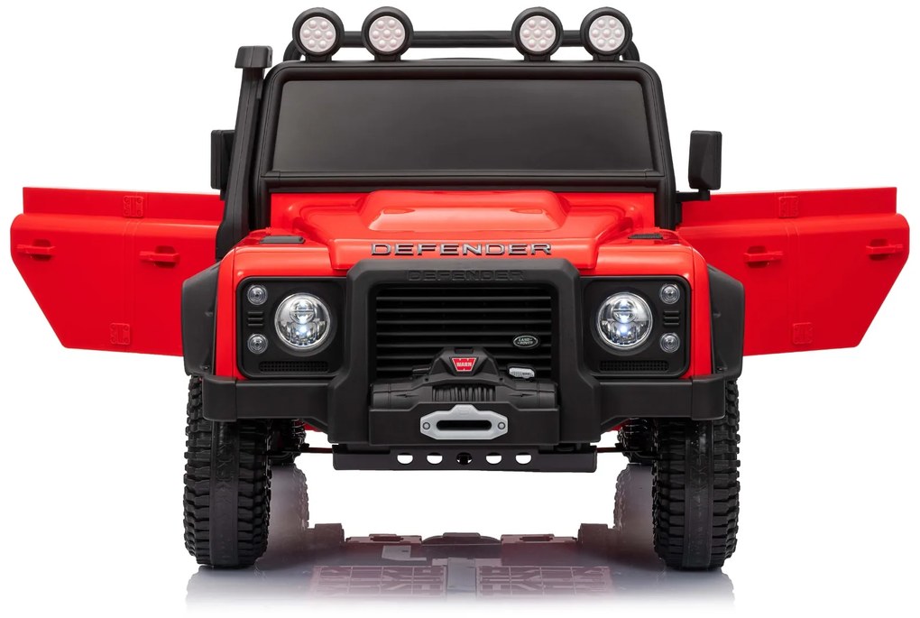 Jipe elétrico para crianças Land Rover Defender 110 SVX 12V, 4X4, luzes LED, bateria de lítio, licença ORIGINAL Vermelho