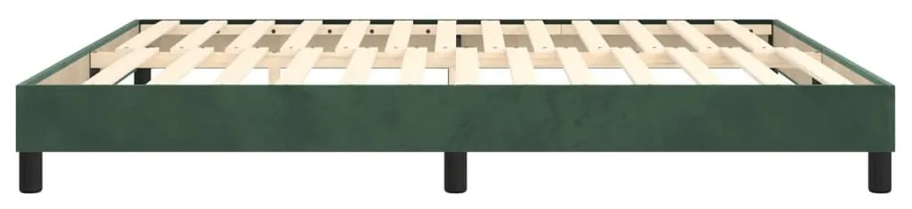 Estrutura de cama sem colchão 160x200 cm veludo verde-escuro