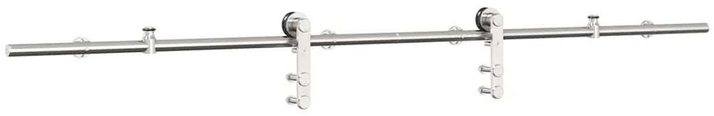 Kit ferragens p/ porta deslizante 183cm aço inoxidável prateado