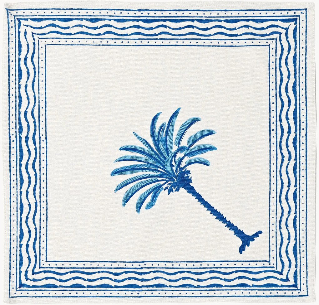 Guardanapos de tecido estampados à mão The Palms, conjunto de 4
