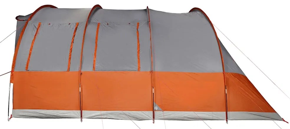 Tenda familiar túnel p/ 7 pessoas impermeável cinzento/laranja