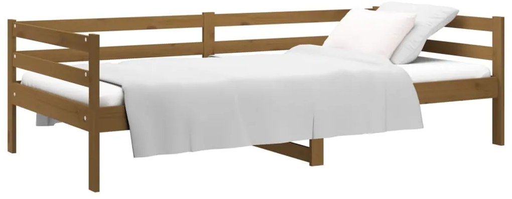 Sofá-cama 90x190 cm madeira de pinho maciça castanho mel