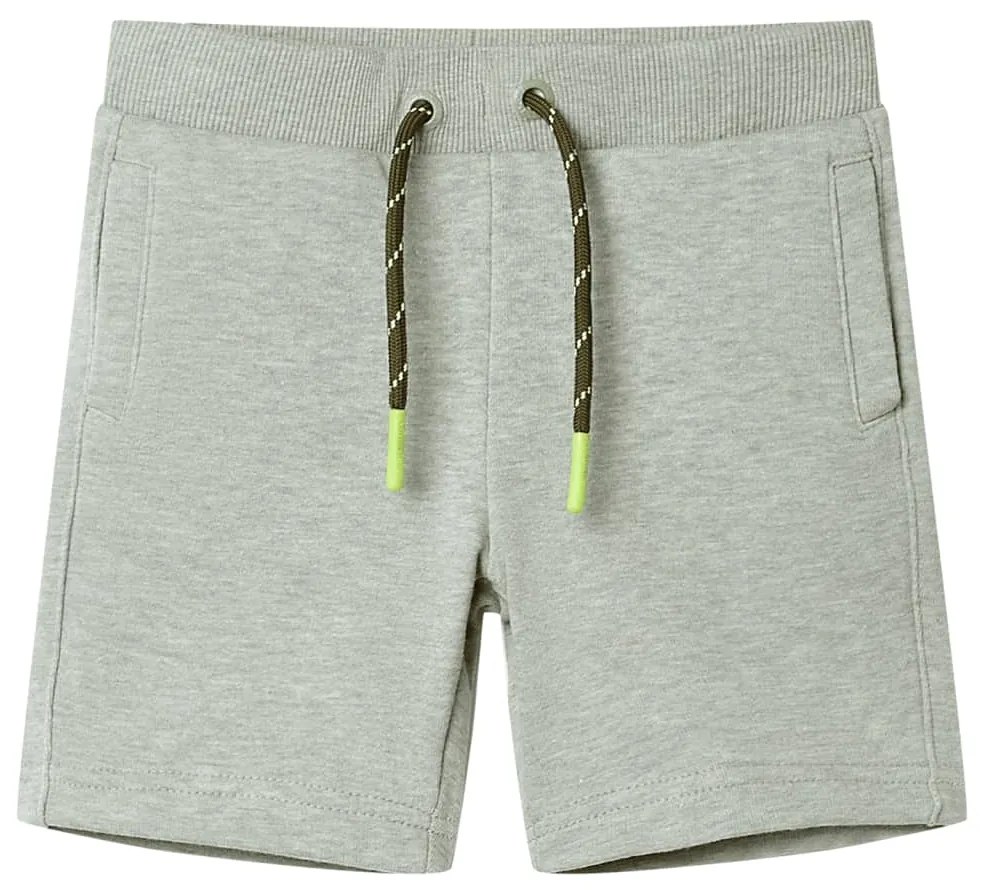 Calções de criança com cordão caqui-claro mesclado 140