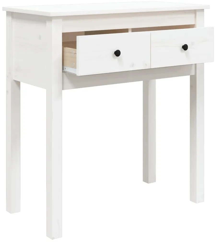 Mesa consola 70x35x75 cm pinho maciço branco