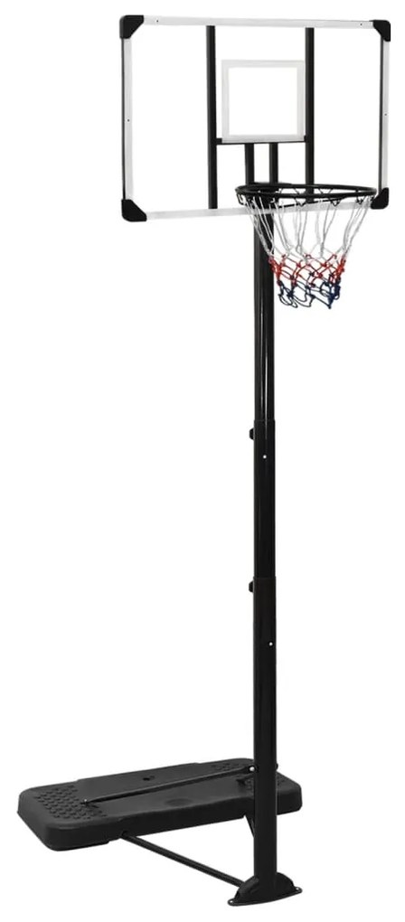 vidaXL Tabela de basquetebol 256-361 cm policarbonato transparente