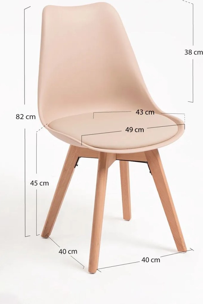 Pack 4 Cadeiras Synk Basic - Beige