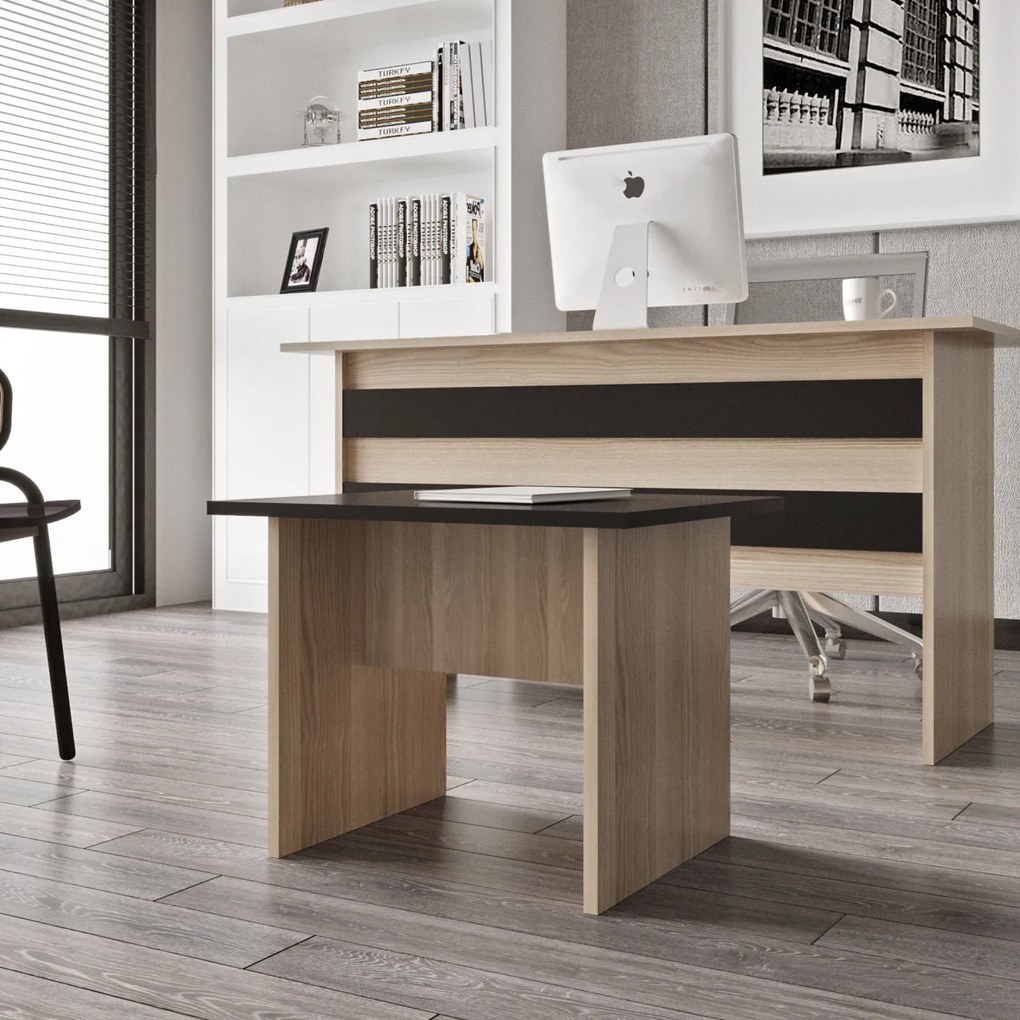 Mesa de Centro VO2 – Carvalho/Preto – 60x46,3x50 cm