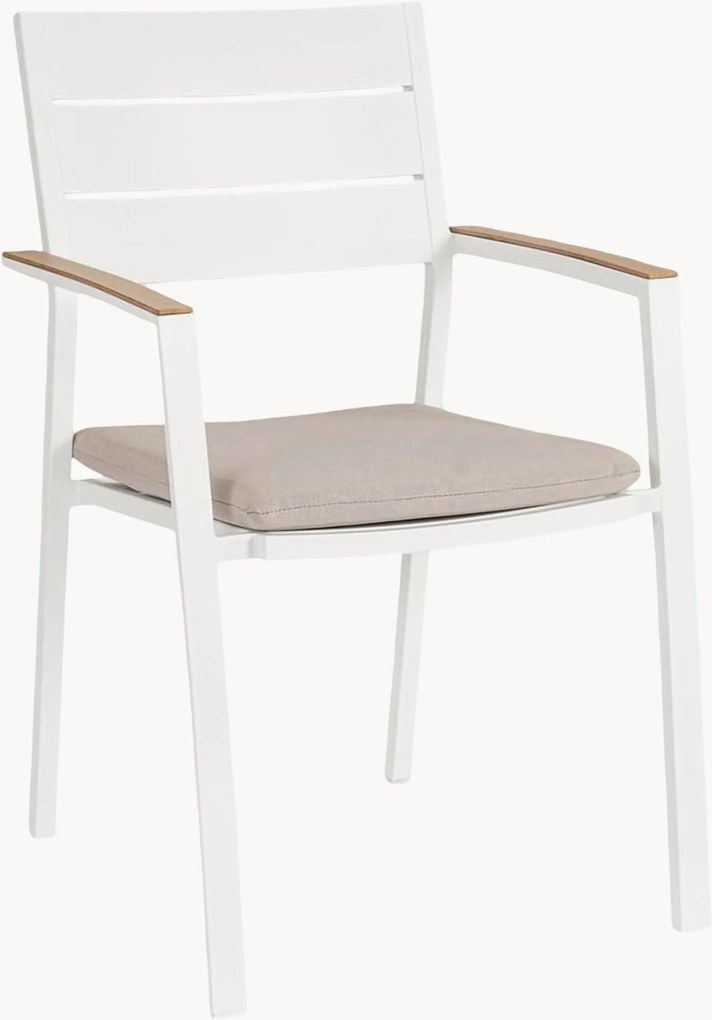 Cadeiras de jardim empilháveis com braços Zelmar, conjunto de 4