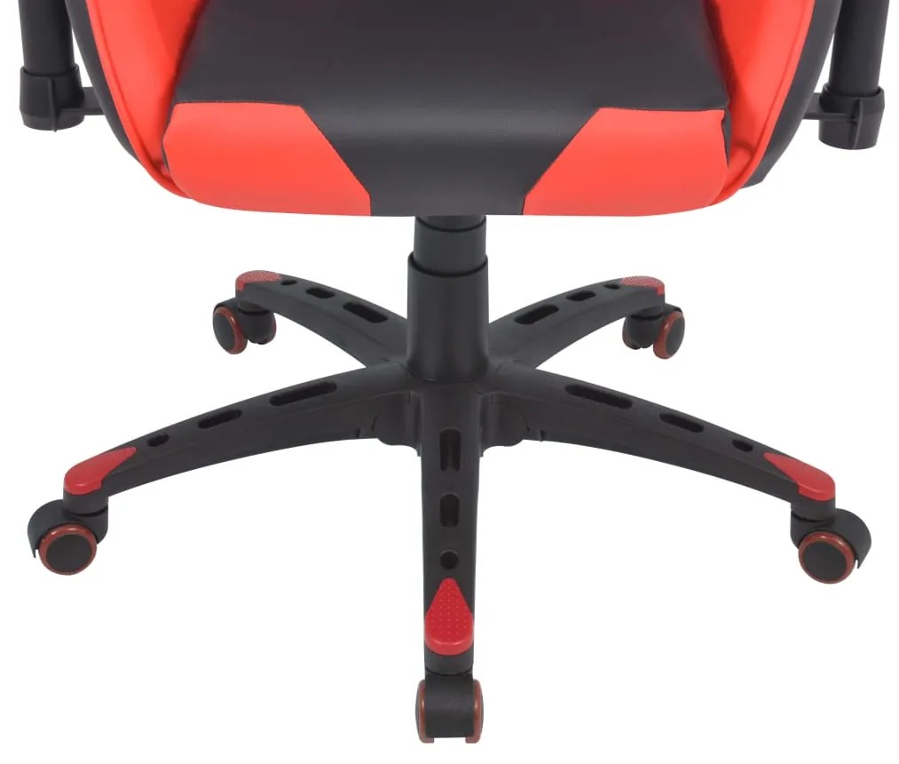 Cadeira escritório reclin. estilo corrida pele artif. vermelho