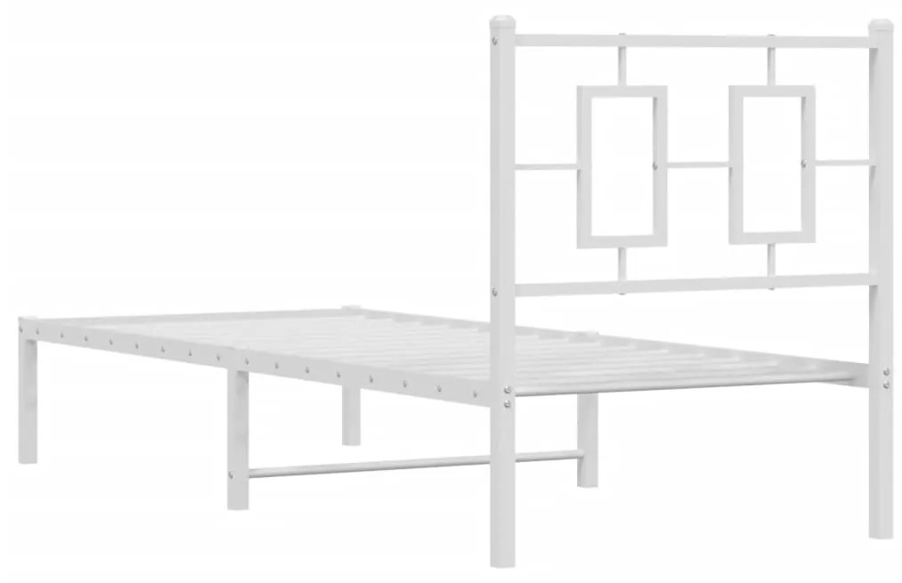 Estrutura de cama com cabeceira 80x200 cm metal branco