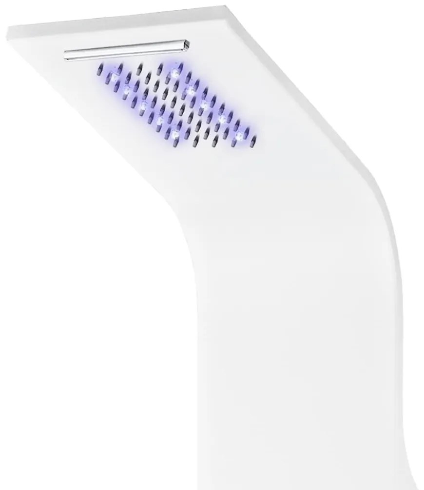Coluna de Duche de Hidromassagem com Luzes LED e 195 Jatos - Branco -