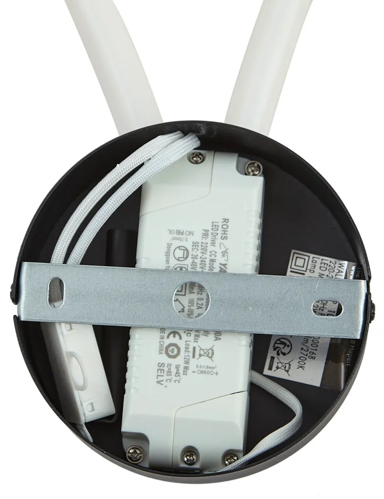 Candeeiro de Parede Moderno Preto com LED e Dimmer de 3 Níveis - Keri Moderno