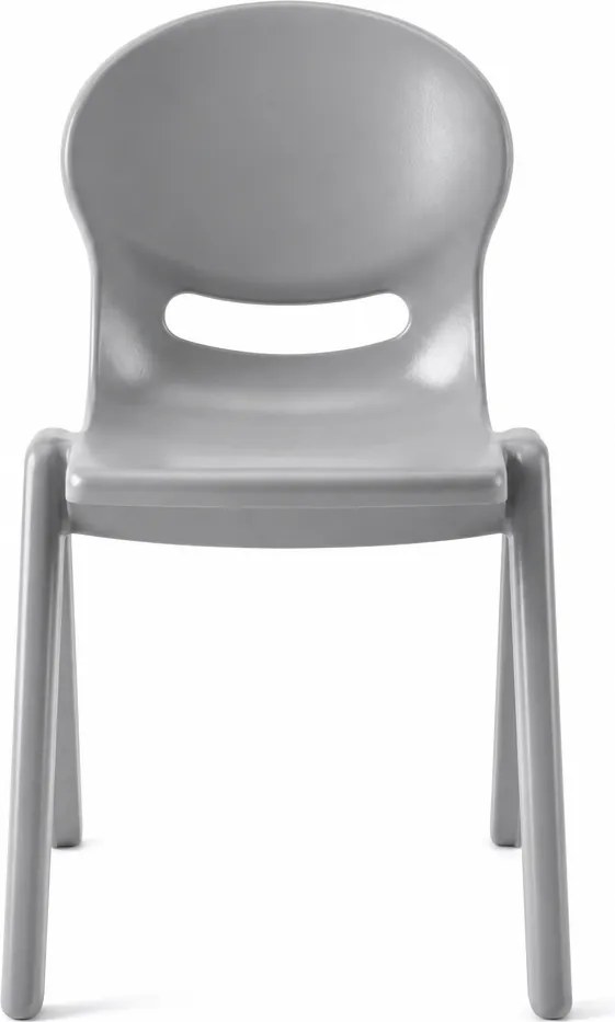 Cadeira Escolar Flex Cinza Claro – Assento 45 cm, Empilhável