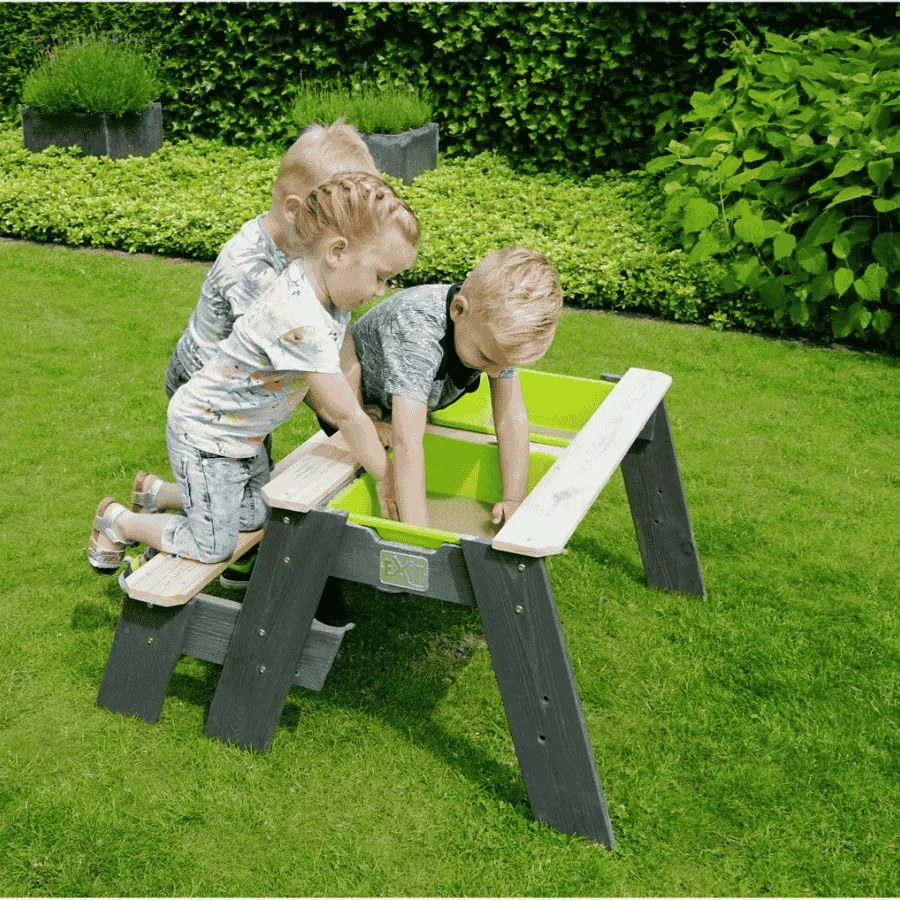 Mesa de piquenique para crianças (1 banco) Aksent Cinzenta