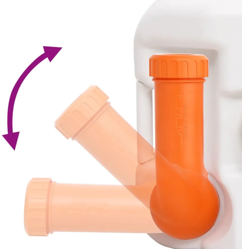 Sanita integrada p/ campismo 24+17 L PEAD e aço branco