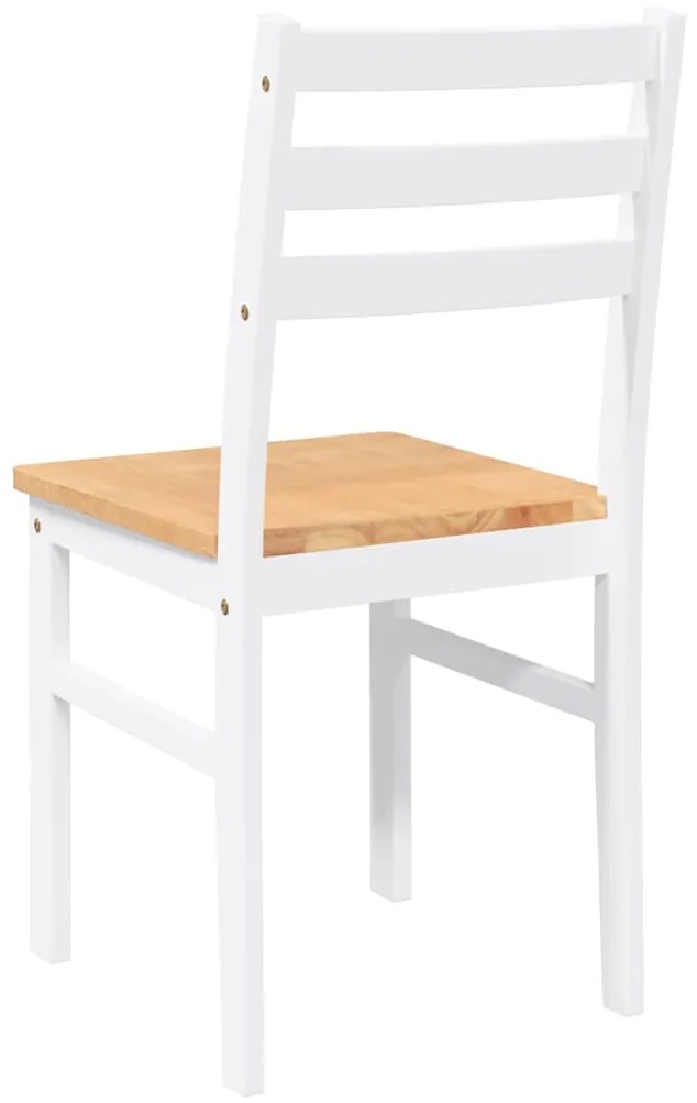 Cadeiras de jantar 2 pcs madeira de seringueira maciça branco