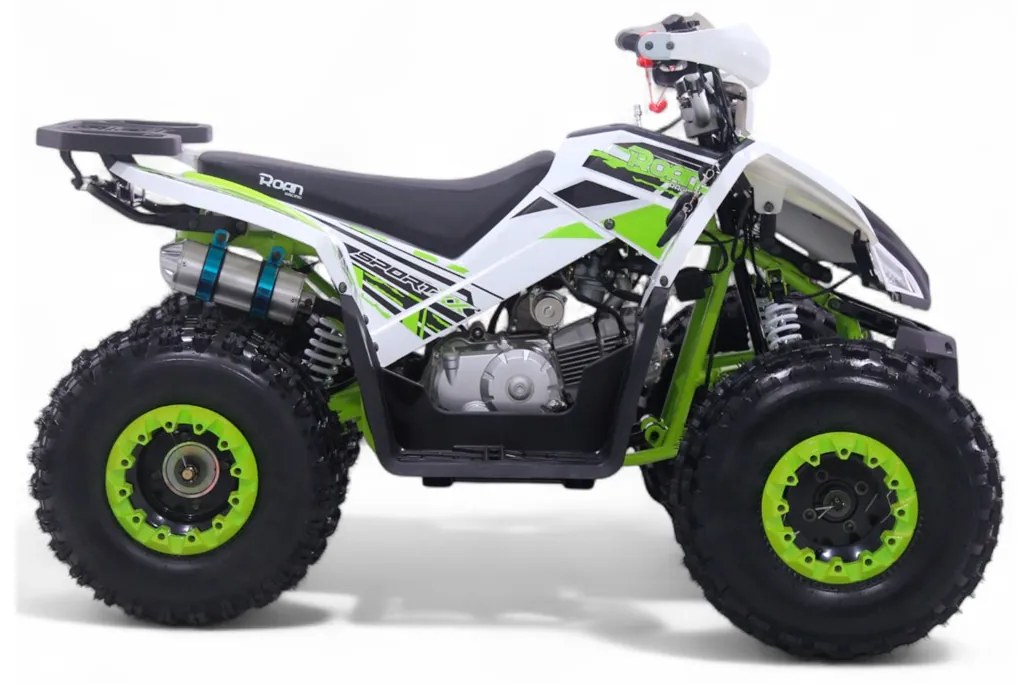 Mini Moto 4 gasolina para crianças automática 125cc Roan Coyote R8 Ecrã digital e com e marcha-atrás Verde