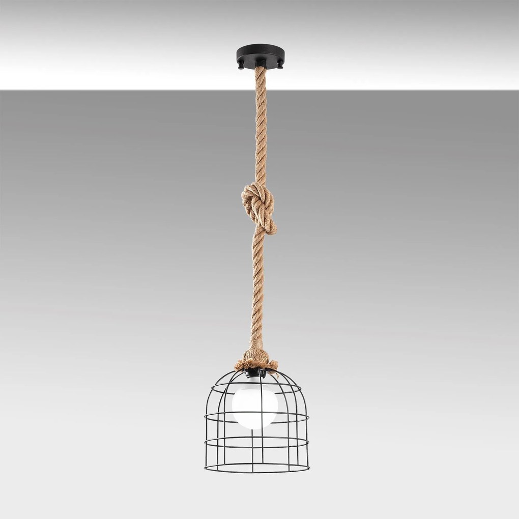 Candeeiro de Teto Endustriyel – Preto e Bege – 22 x 22 cm