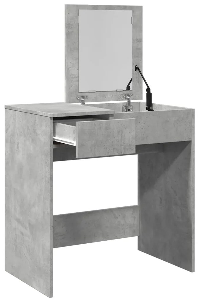 Toucador com espelho 73x46,5x120 cm cinzento cimento