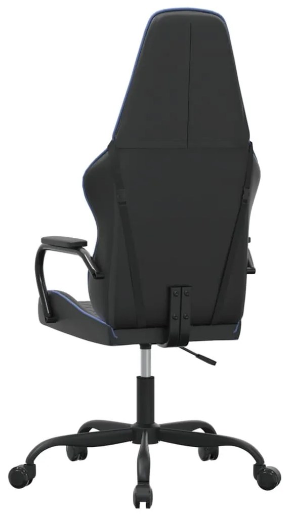 Cadeira gaming de massagens couro artificial azul e preto