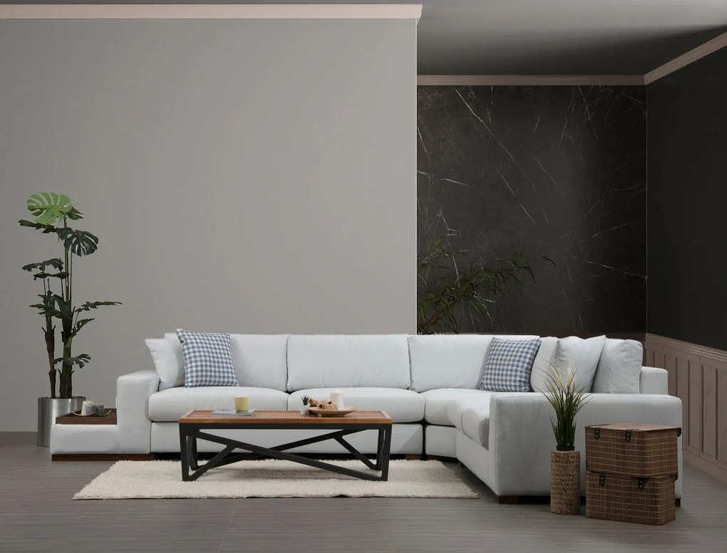Sofá de Canto Loop - Branco - 282 cm x 363 cm x 95 cm x 85 cm