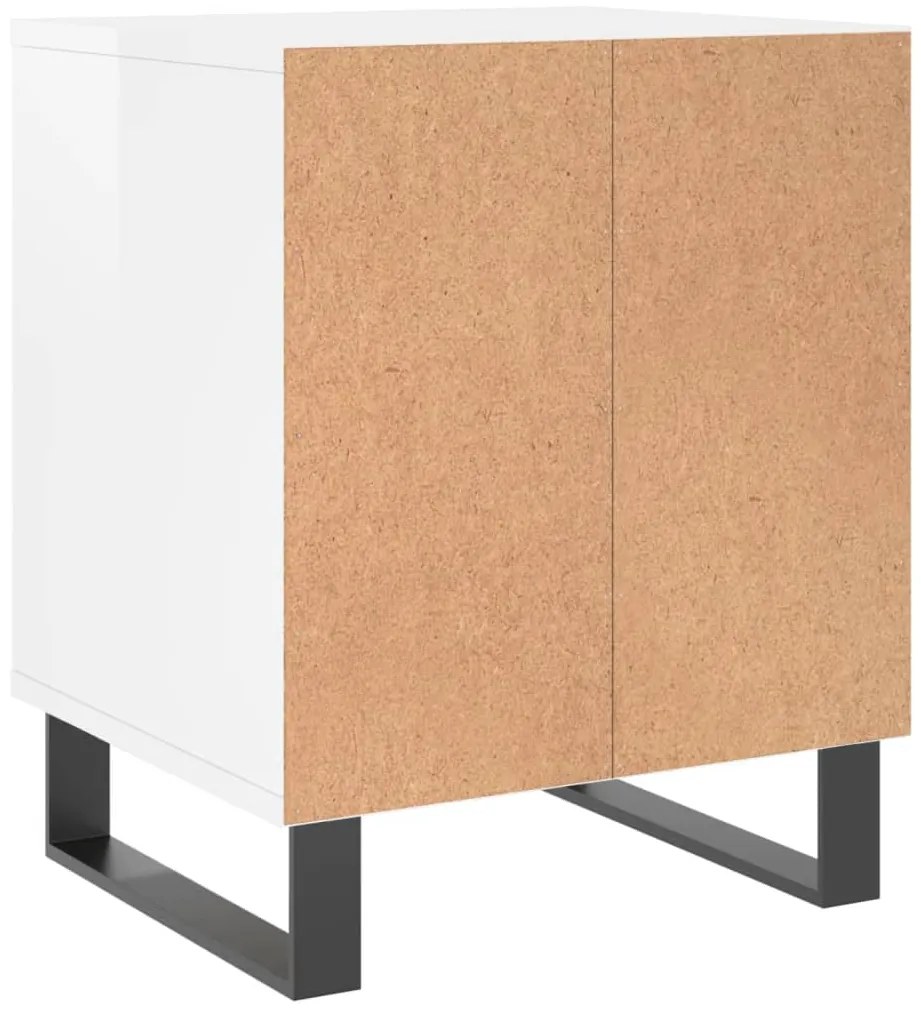 Mesa de cabeceira 40x35x50cm derivados madeira branco brilhante