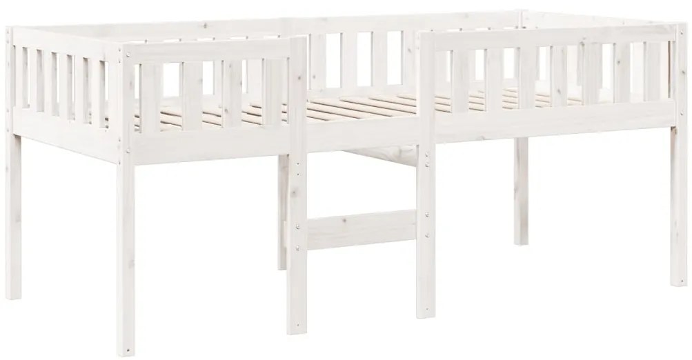 Cama de criança sem colchão 80x200 cm pinho maciço branco