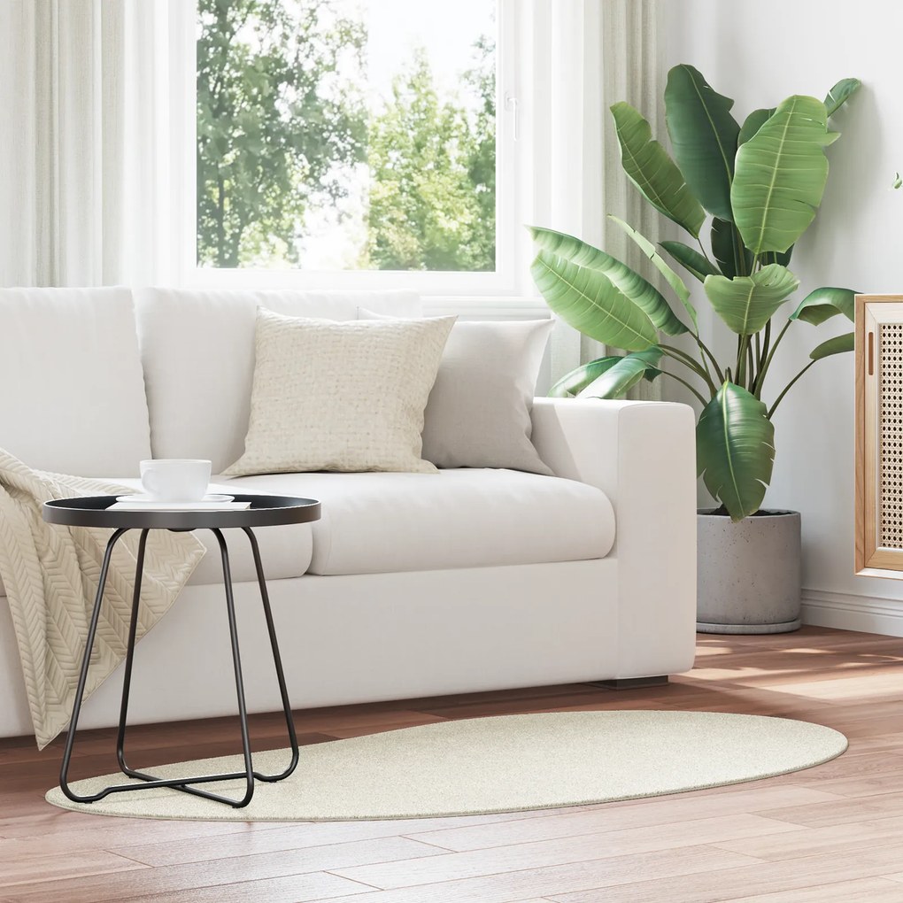 vidaXL Tapete de Área Creme 80x150 cm Antiderrapante