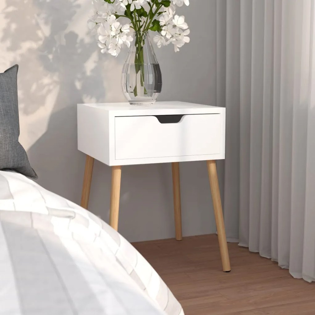 vidaXL Mesa de cabeceira 40x40x56 cm derivados de madeira branco
