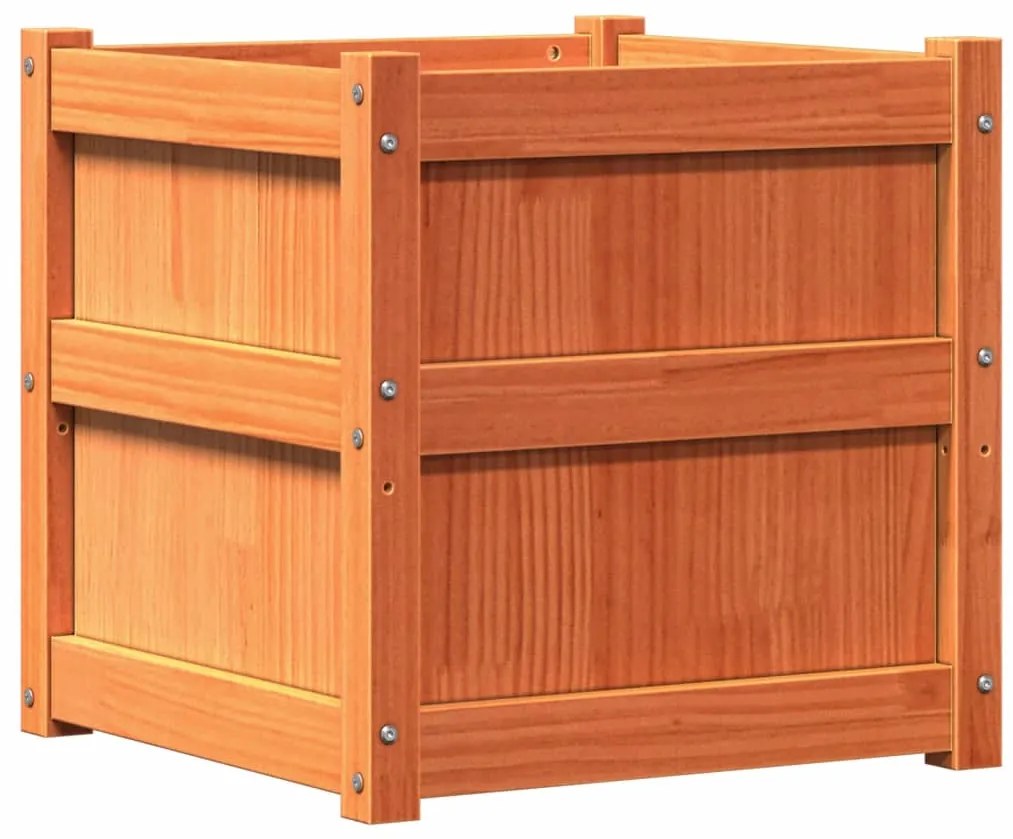 Vasos/floreiras de jardim 2 pcs pinho maciço castanho cera