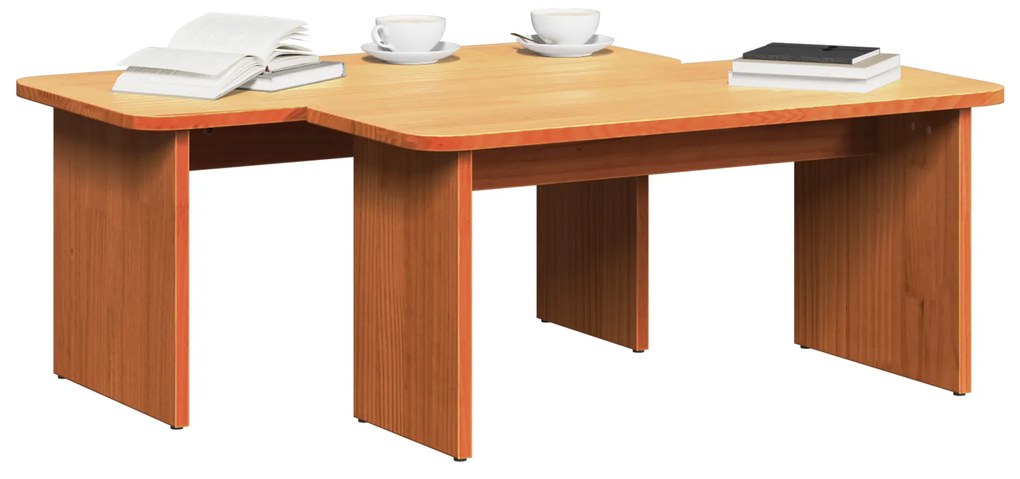 Mesa de centro 2 pcs Castanho-mel 100 x 69 x 35.5 cm