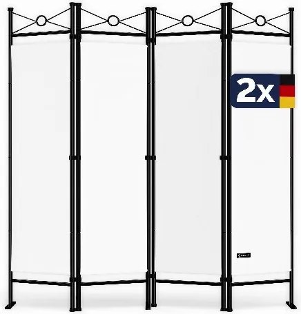 Conjunto de 2 biombos Lucca, 180 x 163 cm brancos