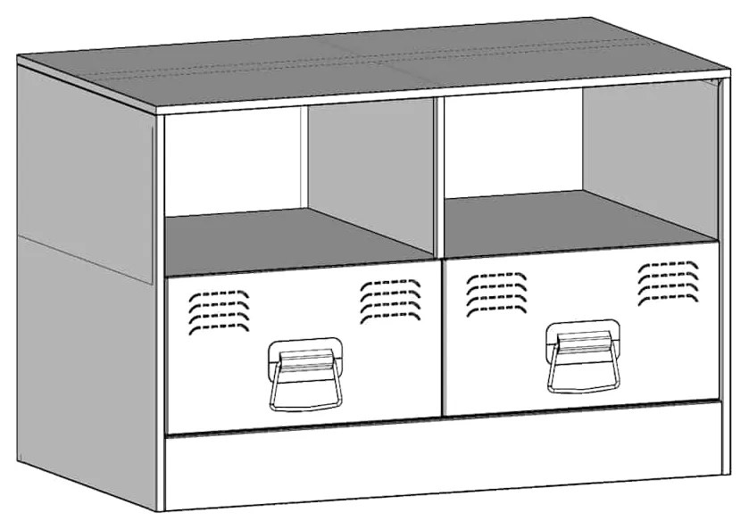 Móveis de TV 2 pcs 67x39x44 cm aço branco