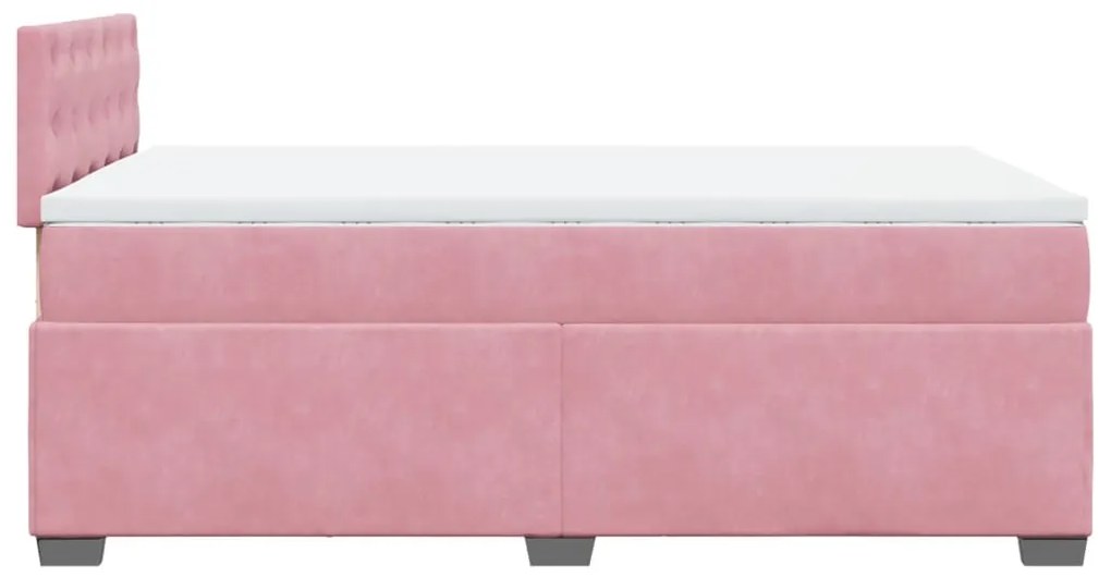 Cama boxspring com colchão 120x190 cm veludo rosa