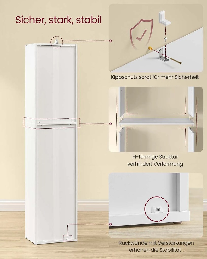 Estante com 5 compartimentos abertos 24 x 30,2 x 134,2 cm em branco