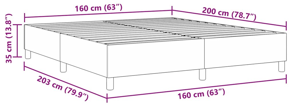 Cama Box VidaXL Creme 160x200 cm Tecido de Veludo Cotelê