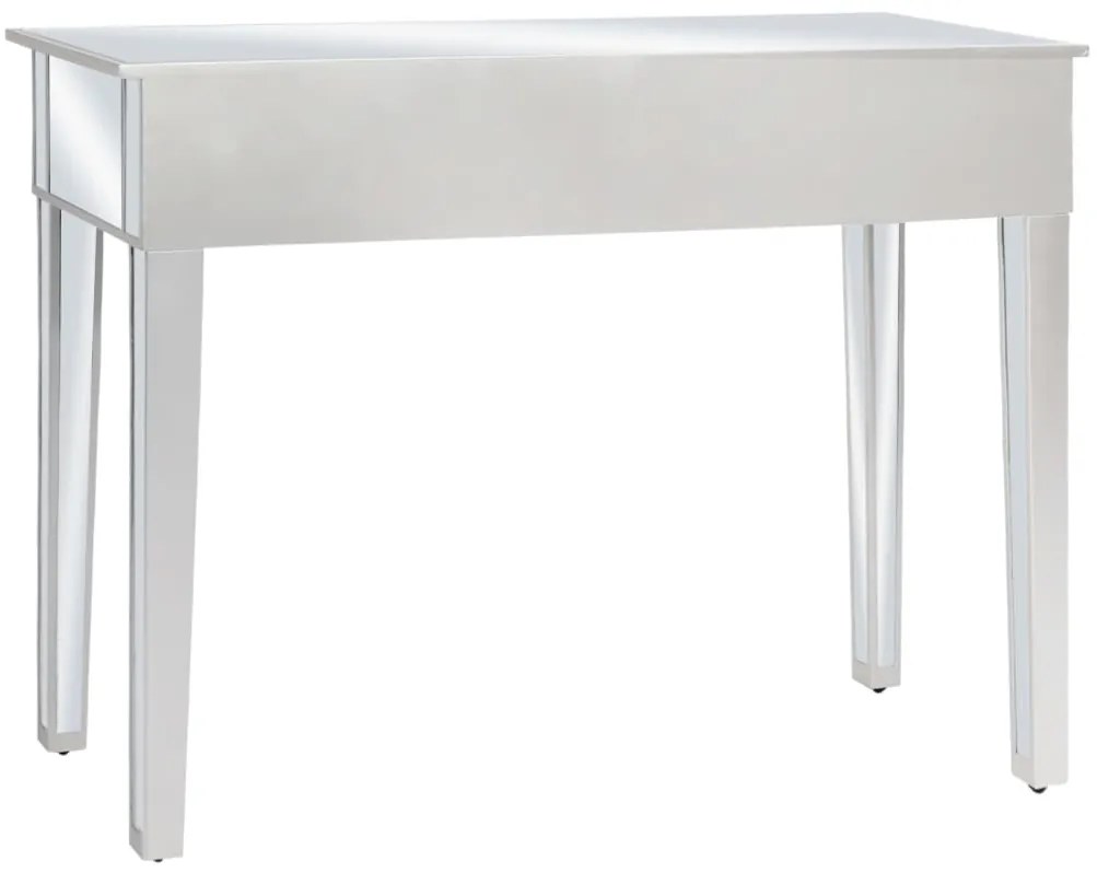 Mesa consola espelhada em MDF e vidro 106,5x38x76,5 cm