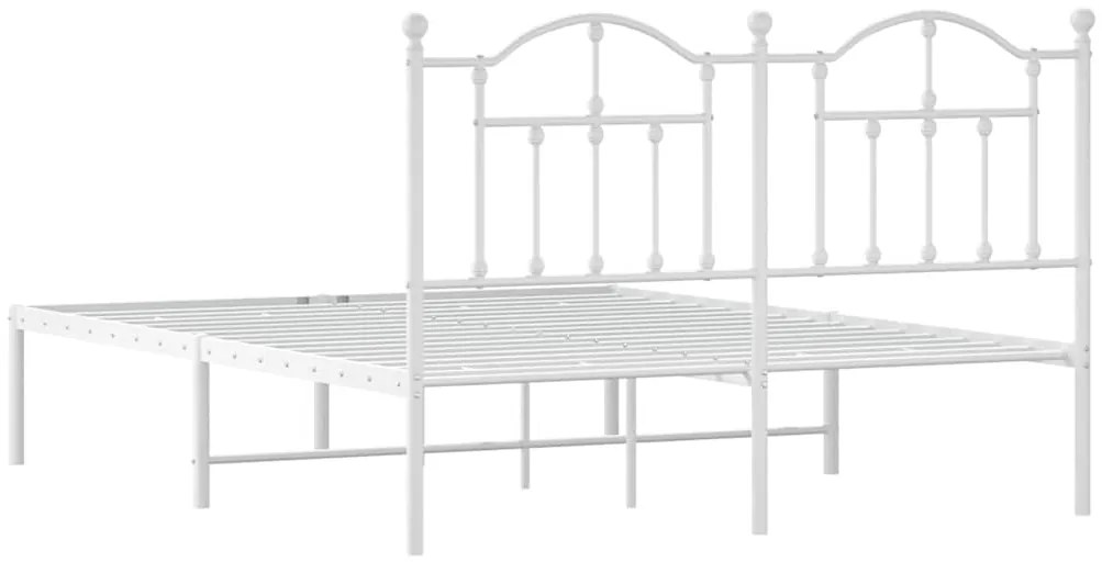 Estrutura de cama com cabeceira 150x200 cm metal branco