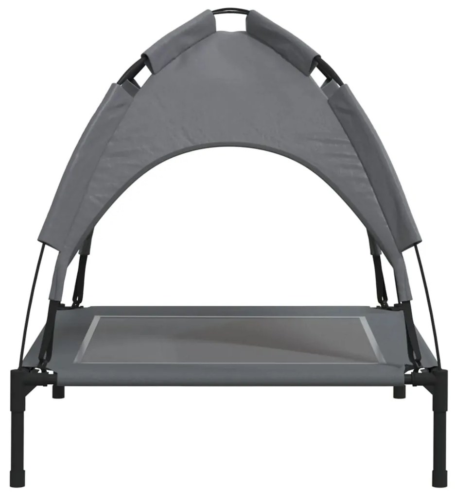 Cama para cães com toldo tecido oxford e aço antracite