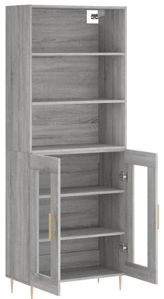 Armário alto 69,5x34x180 cm derivados de madeira sonoma cinza