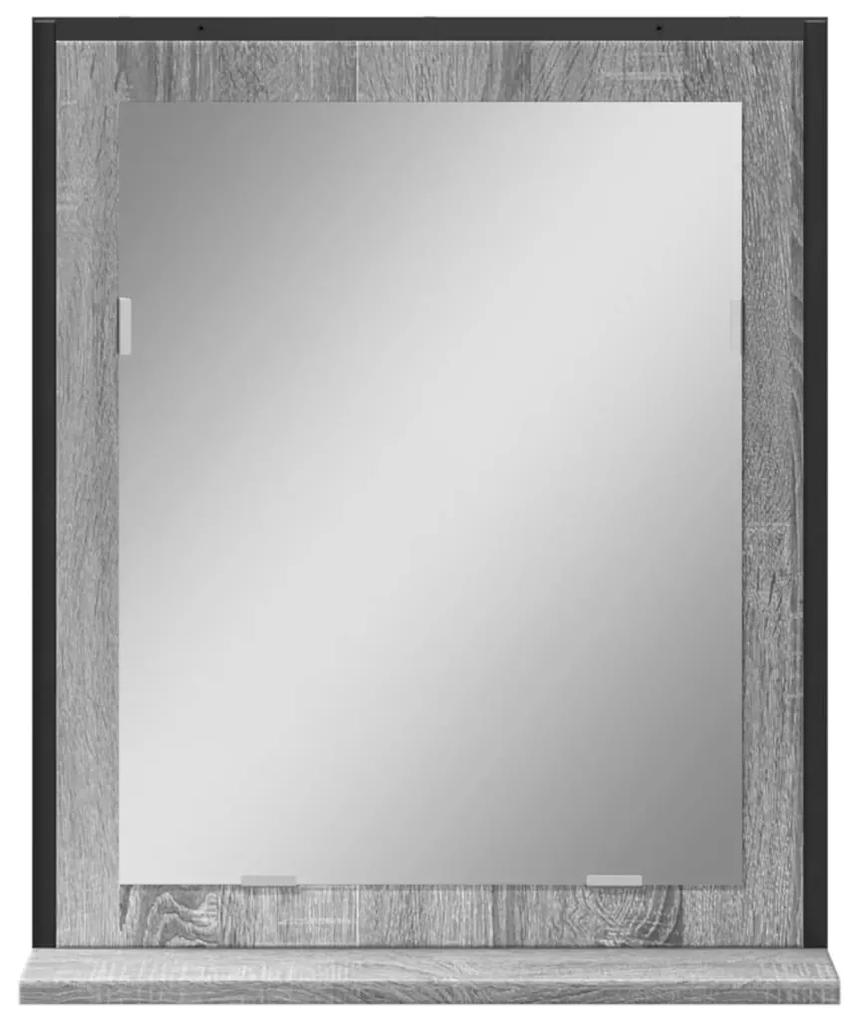Espelho de WC c/ prateleira derivados madeira cinzento sonoma